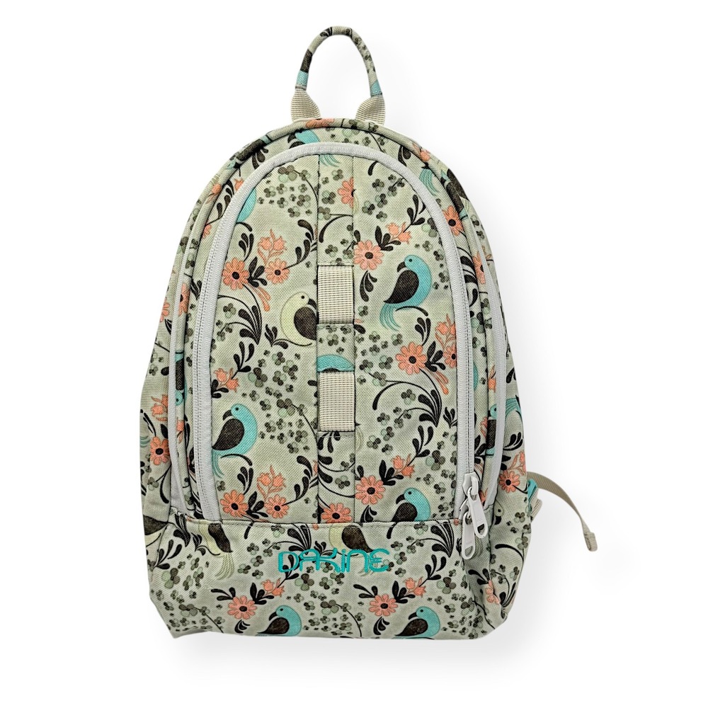 Dakine Cosmo 6.5L Mini Backpack Green Bird Floral Print Travel Bag Embroidered